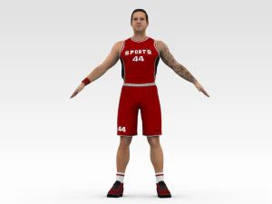 basketball player red player 03 3D Model