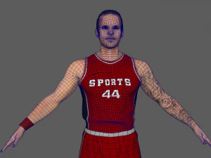 basketball player red player 03 3D Model