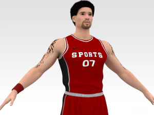 basketball player red player 04 3D Model