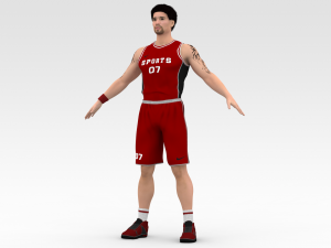 basketball player red player 04 3D मॉडल