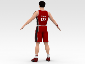 basketball player red player 04 3D मॉडल