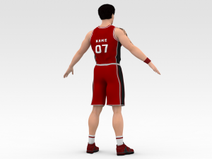 basketball player red player 04 3D मॉडल