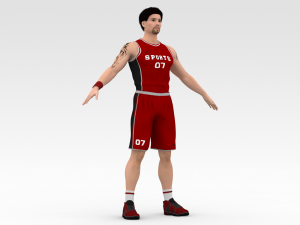 basketball player red player 04 3D मॉडल