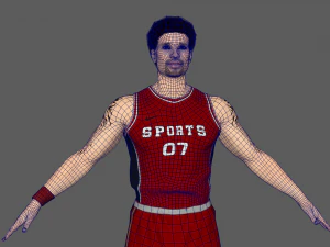 basketball player red player 04 3D Model