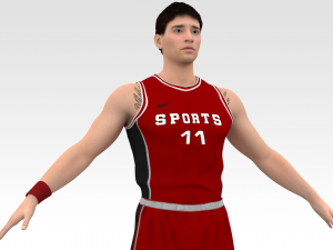basketball player red player 05 3D Модель