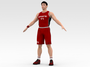 basketball player red player 05 3D Модель