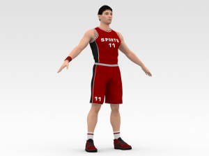 basketball player red player 05 3D Модель