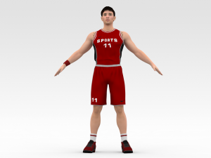 basketball player red player 05 3D Модель