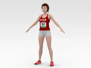 运动员赛跑 3D 模型