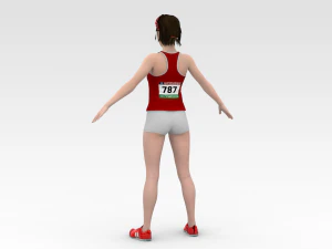 运动员赛跑 3D 模型
