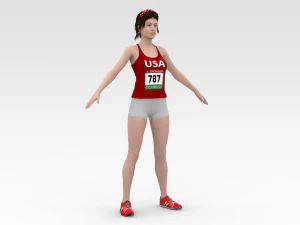 运动员赛跑 3D 模型