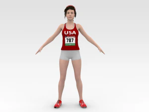 运动员赛跑 3D 模型