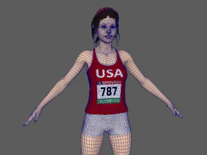 运动员赛跑 3D 模型