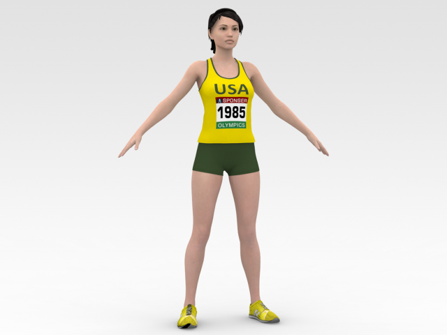 Athlete Runner 3D Model .c4d .max .obj .3ds .fbx .stl .blend 