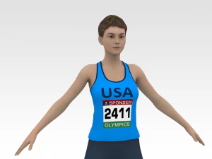 运动员赛跑 3D 模型