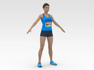 运动员赛跑 3D 模型