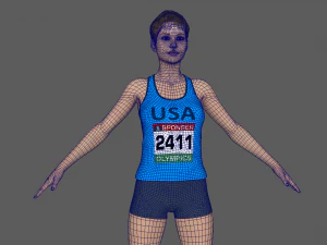 运动员赛跑 3D 模型