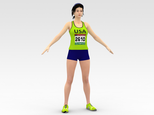 Athlete Runner Model 3D .c4d .max .obj .3ds .fbx .stl .blend 