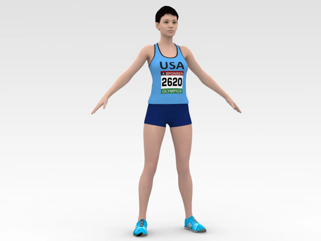 Athlete Runner 3D Model .c4d .max .obj .3ds .fbx .stl .blend 