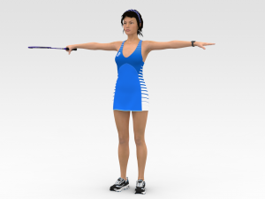 Badminton Player Modello 3D