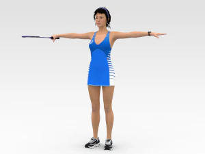 バドミントン選手 3Dモデル