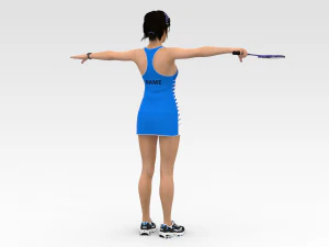 バドミントン選手 3Dモデル