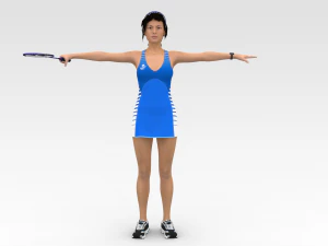 バドミントン選手 3Dモデル
