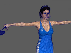 バドミントン選手 3Dモデル