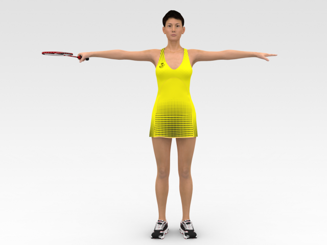 Badminton Player 3D Model .c4d .max .obj .3ds .fbx .stl .blend 