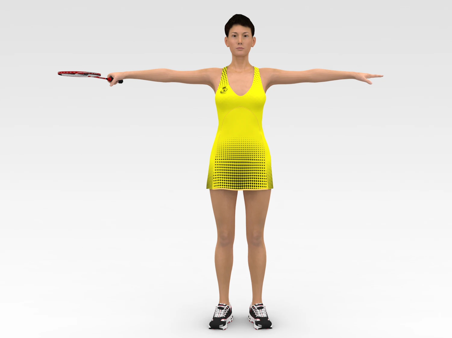 Badminton Player 3D Model .c4d .max .obj .3ds .fbx .stl .blend