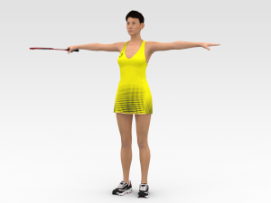 Badminton Player 3D Model