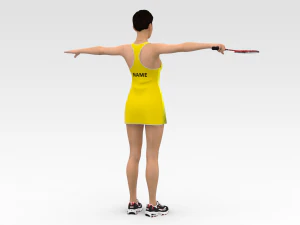 Badminton Player 3D Model