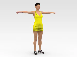 Badminton Player 3D Model