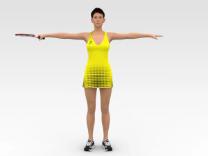Badminton Player 3D Model