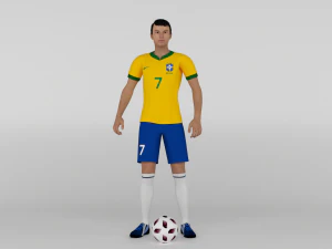 Brazil Football Player 3D Model
