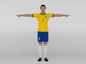Brazil Football Player 3D Model