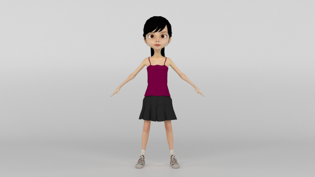 Cartoon Girl Modello 3D .c4d .max .obj .3ds .fbx .stl .blend 