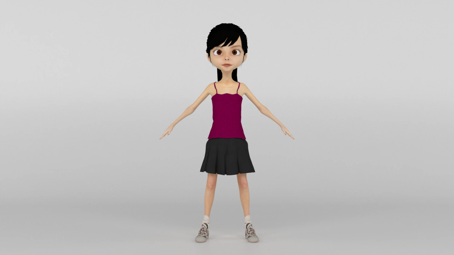 Cartoon Girl 3D Model .c4d .max .obj .3ds .fbx .stl .blend 