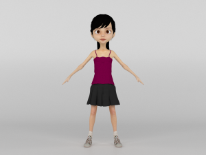 Cartoon Girl Modelo 3D