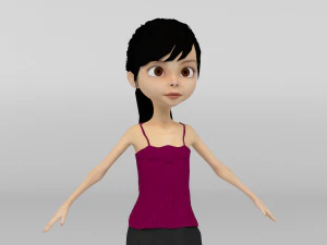 Cartoon Girl 3D Model