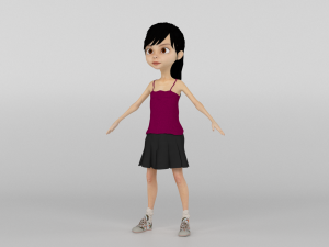 Cartoon Girl Modello 3D