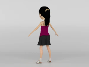 Cartoon Girl 3D Model