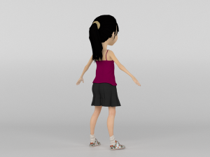 Cartoon Girl Modello 3D