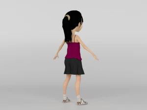 Cartoon Girl 3D Model