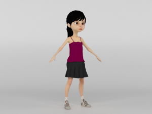 Cartoon Girl Modello 3D