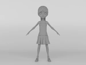Cartoon Girl 3D Model