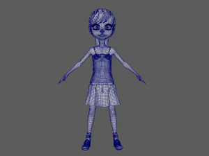 Cartoon Girl 3D Model
