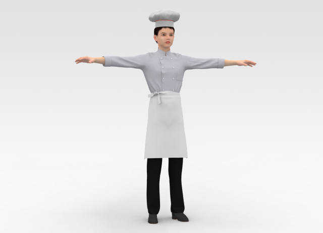 Male Chef Modelo 3D .c4d .max .obj .3ds .fbx .stl .blend 