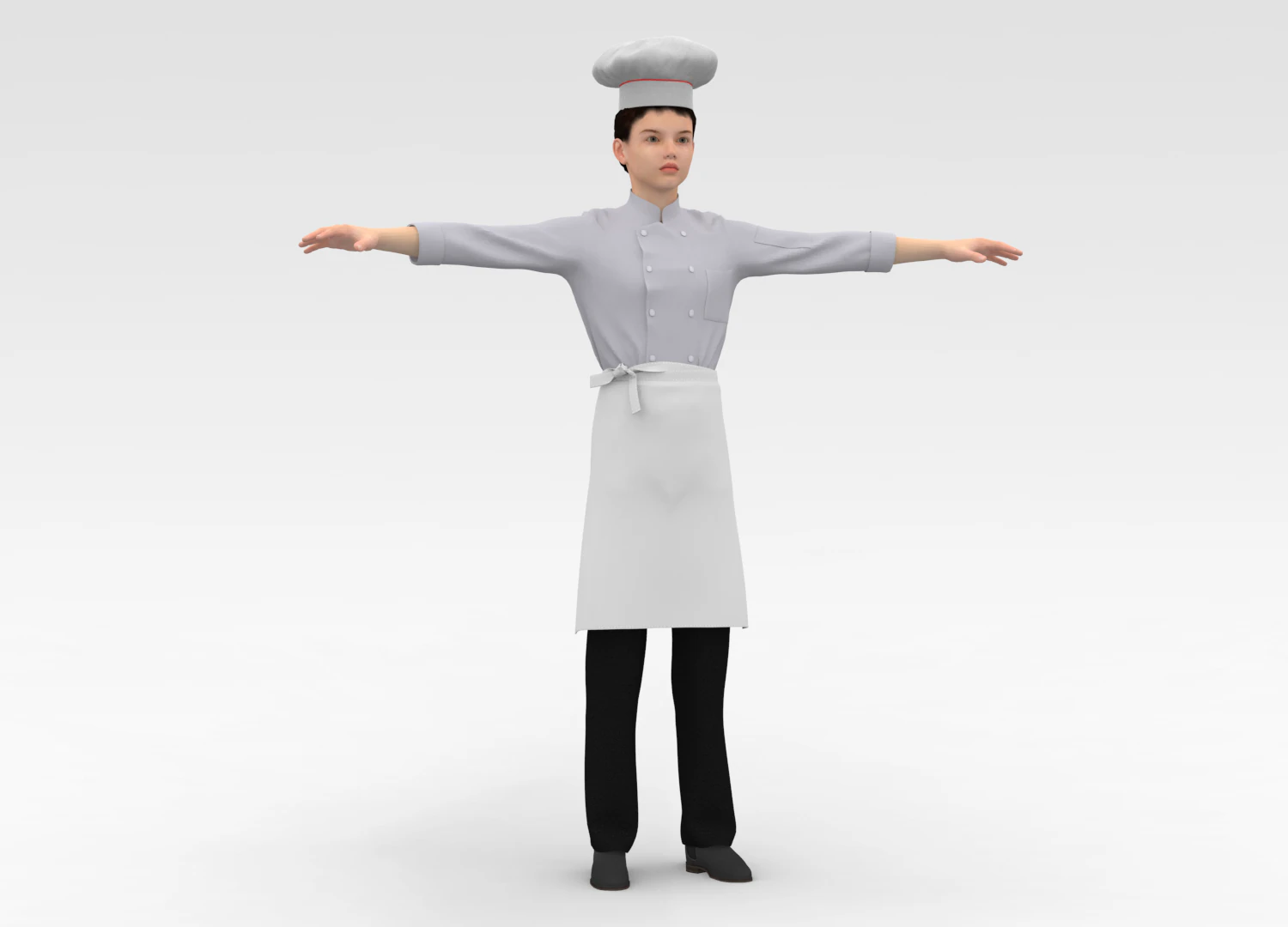 Male Chef 3D Model .c4d .max .obj .3ds .fbx .stl .blend 
