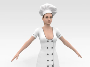 Female Chef 3D Model